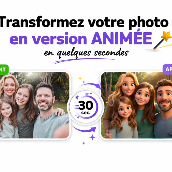 Affiche personnalisée style animation 3D - À partir de votre photo – Déco originale famille ou couple