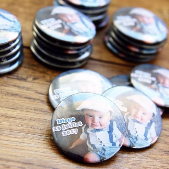 Badges ou magnets avec photo pour mariage| baptême|anniversaire| pacs...