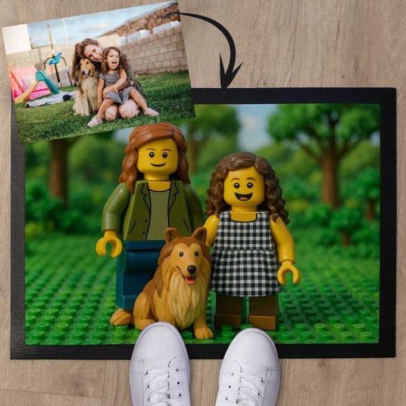 Tapis personnalisé figurines – Transformez votre photo en décor unique - Déco originale famille ou couple