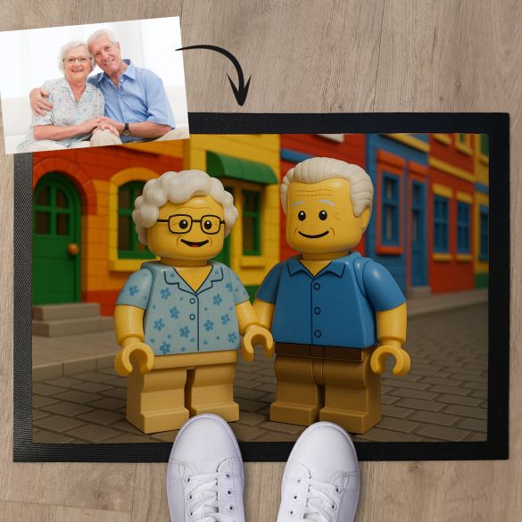 Tapis personnalisé figurines – Transformez votre photo en décor unique - Déco originale famille ou couple