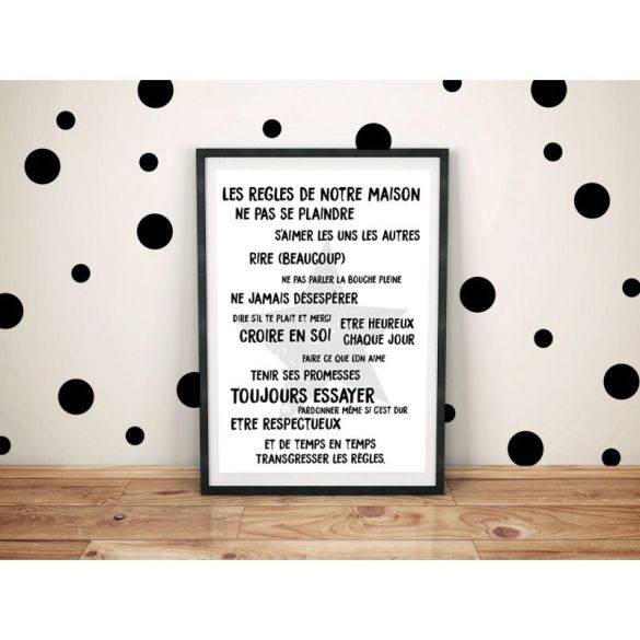 Affiche “Les règles de notre maison” – décoration murale famille à offrir