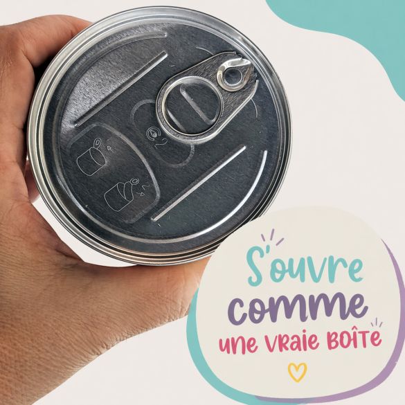 Boîte Surprise conserve personnalisée Merci Maîtresse – cadeau gourmand de fin d’année scolaire avec bonbons