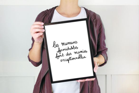 Affiche cadeau fête des grands-mères “Les mamans formidables font des mamies exceptionnelles”