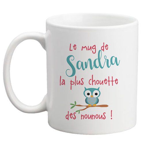 Mug personnalisable recto de la plus chouette des nounous