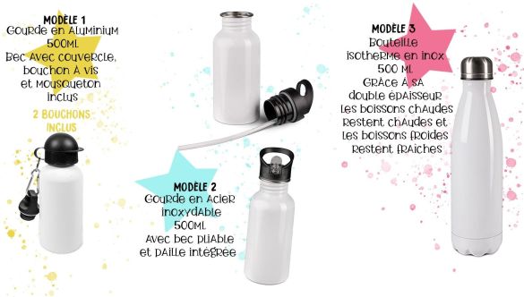 Gourde ou bouteille personnalisée pour enfant Tropical