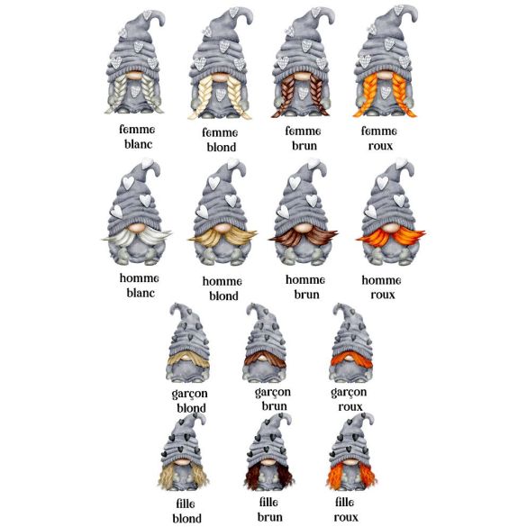 Affiche famille personnalisée Gnomes – Déco famille originale jusqu’à 6 membres