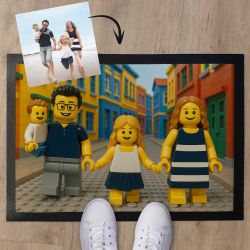 Tapis personnalisé figurines – Transformez votre photo en décor unique - Déco originale famille ou couple