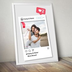 Affiche couple personnalisée avec photo et prénoms – cadeau romantique original