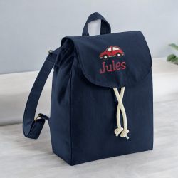 Sac à dos maternelle motif Voiture rouge | Cartable personnalisé maternelle avec prénom