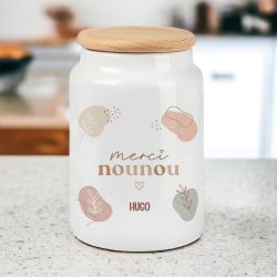 Pot à cookies personnalisé Merci Nounou – Cadeau nounou personnalisé