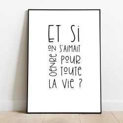 Affiche couple “Et si on s’aimait” – cadeau romantique à offrir