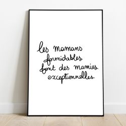 Affiche cadeau fête des grands-mères “Les mamans formidables font des mamies exceptionnelles”