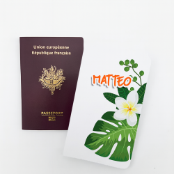 Protège passeport personnalisable Tropical