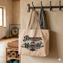 Totebag XXL - Yoga - 'J'peux pas j'ai Namaste' 