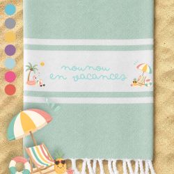 Fouta personnalisée Nounou en vacances | Idée cadeau fin d'année