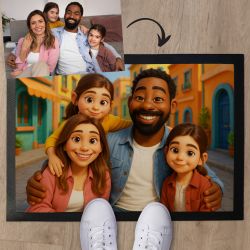 Tapis personnalisé style animation 3D Transformez votre photo en scène unique