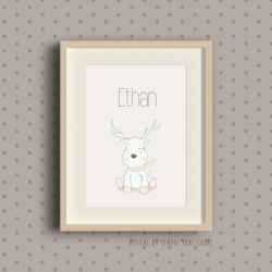 Affiche lama personnalisée pour chambre d’enfant avec prénom