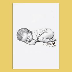 Affiche de Naissance Personnalisée - Calligraphie Artisanale à la Main