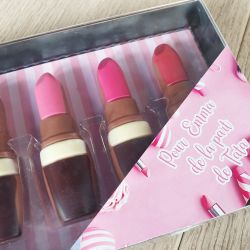 Coffret chocolat rouges à lèvres avec emballage personnalisé ***edition NOEL***