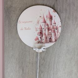 Ballon plaque de porte Chateau de princesse