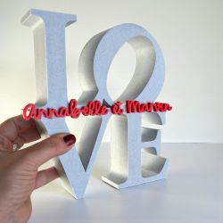 Sculpture déco LOVE personnalisé – Cadeau mariage, couple ou Saint-Valentin