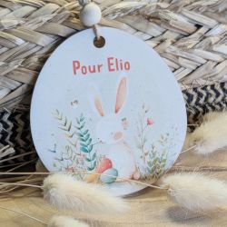 Oeuf en bois personnalisé imprimé  Pâques